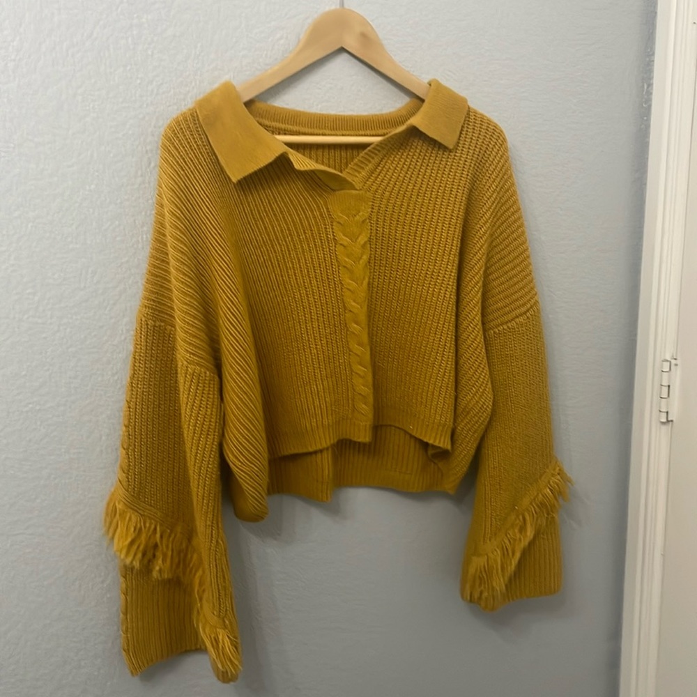 Cropped Detailed Knit Sweater - Xxl - Versona